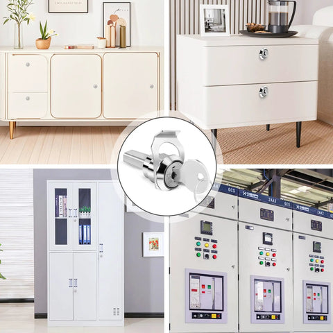 Universal Stainless Toolbox Lock Set With Keys For Cabinets And Drawers 180 Degree Rotation Heavy Duty Iron Cabinet Hardware