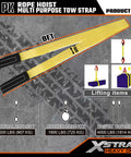 8 ft yellow web sling from Beefy Heavy Duty Rope Hoist Kit With 4000 Lb Break Strength 65 Ft Poly Rope Includes Two 8 Ft Lift Slings.