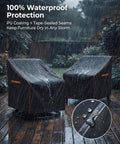 Heavy Duty 600D Outdoor Chair Covers Waterproof For Swivel, Lounge, Rocking And Adirondack Chairs in rain with seam detail