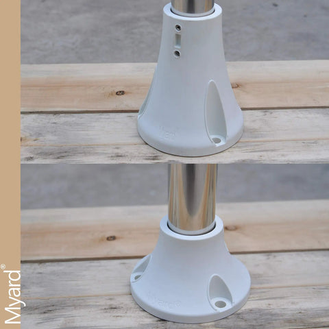 Surface Mount Base Anchor Flange For 1.9 Inch Pool Rail And Handrail Ladder To Concrete Or Wood Deck Ivory White 1 Pack