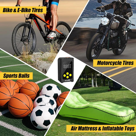 Mini Bike Tire Pump With Gauge 150 PSI Portable Air Compressor Fast Inflate For Road Bike Mountain Bike Motorcycle Electric Bike On The Go Pocket Sized Inflator