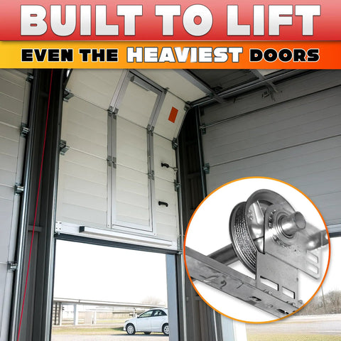 Beefy Heavy Duty Garage Door Cables For 12 Ft Doors 13 Ft 6 In Long Two Pack 304 Steel Galvanized Wire shown on garage