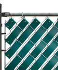 Dark Green PVC Fence Slats For Privacy 1.8 Inch By 246 Feet Privacy Fence Plastic Strips With Brass Fasteners installed