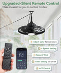 Outdoor Ceiling Fan With Lights For Patio And Gazebo IP65 Waterproof Hanging Fan With Remote Control And Smart App 3CCT