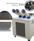 28900 Btu Industrial Spot Cooler And Portable Air Conditioner Slams Through Shop Heat With Massive Airflow And A Flexible Three Way Vent Layout To Keep Warehouses And Workshops Fresh All Day Long with three exhaust outlets and air strainer.
