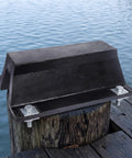 Heavy Duty Black Rubber Dock Bumper With Bolt Down Arch for dock protection at waterfront berth.