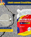Self Leveling Concrete Crack Filler 3 Pack For Hairline To Quarter Inch Cracks, Waterproof Cement Sealant package on concrete