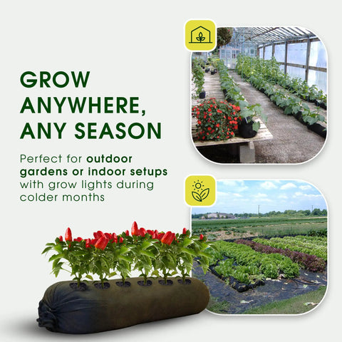 4x8 Ft Home Garden Kit With Drip Irrigation System, Flexible Fabric Planters for indoor and outdoor growing setup