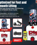 12V DC Double Acting 4 Quart Hydraulic Pump For Dump Trailer With Remote Controller Poly Reservoir Be Beefy Power Unit