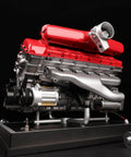 Side view of Metal V12 Engine Model Kit That Actually Runs With Electric Drive Over 800 Premium Aluminum And Steel Pieces