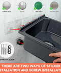 Easy Peasy Plastic Utility Sink Freestanding Laundry Tub 17 X 13 Inch Grey Slop Basin showing installation methods on wall.