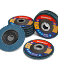 10 Pack 4 and a Half Inch T29 Zirconia Flap Discs For Angle Grinder Arbor Size Seven Eighths Inch 40 Grit Set