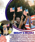 Group waving 12 Pack 8x12 Inch American Flags On Sticks With Wooden Poles And Golden Spear Tops for outdoor events