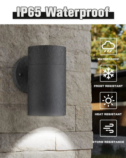 Outdoor Wall Lights Dusk To Dawn 2 Pack With Photocell Sensor Waterproof Aluminum Exterior Sconces shown on brick wall