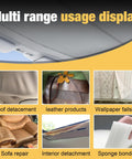 Multi range display of Car Headliner Repair Glue With Brush Flexible Adhesive For Fabric Foam Vinyl Leather Interior Quick Drying Multi Surface Auto Roof Liner Adhesive For Saggy Headliners in various applications.