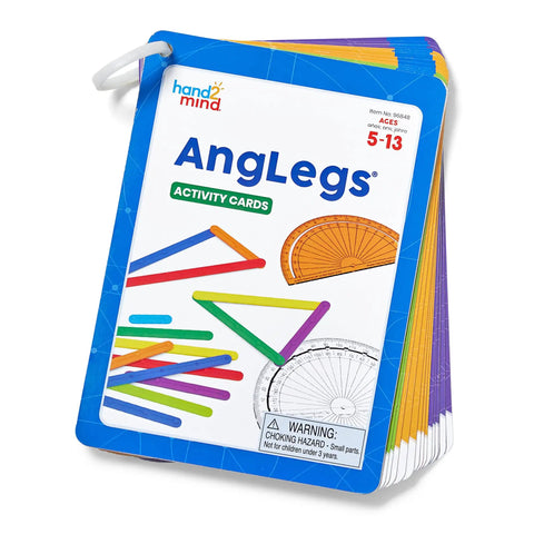 AngLegs Geometry Manipulatives Set With Protractors For Classroom Use, Hands On Angles And Polygons, colorful activity cards