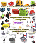 Dyson V7 V8 cordless vacuum adapter with various battery adapters for Ryobi, Dewalt, and more, promoting versatile power use.