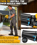 Man using Beast Cordless Leaf Blower For DeWalt 20V Batteries Tool Only No Battery Included Mini Turbo Jet Blower with nozzle