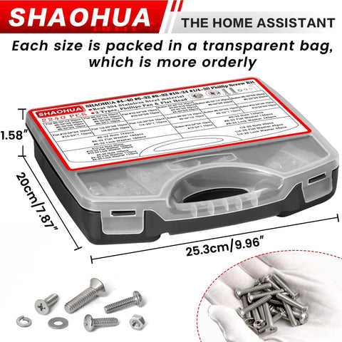 Bulk 2242-Piece Screw Set With Phillips Pan And Flat Head Machine Screws, Nuts, Washers, L-Wrenches And Tweezers For Home DIY, Electronics, Auto Repairs, And Everyday Fixes. 20cm case