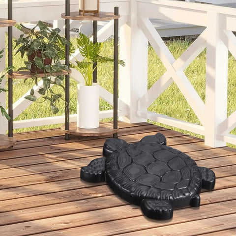Turtle Shaped Stepping Stone Mold For Concrete No Fuss DIY Path Maker Garden Lawn Driveway Paving Paver Black Durable ABS Material Create Custom Walkways And Garden Paths In Minutes For Easy Landscaping on wooden deck