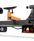 Beefy Variable Speed Benchtop Wood Lathe With A Knockout Six Amp Motor And Wide Open 14 By 20 Inch Swing Capacity for detailed turning