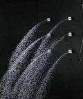 Premium Led Thermostatic Shower Combo With Air Injection Massage Head, sleek rain shower spray, wall-mounted design.