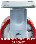 6 Inch Heavy Duty Caster Wheels Set Of 4 With 2 Rigid And 2 Swivel Casters And Side Brake Durable Polyurethane Wheels On Iron Core Plate