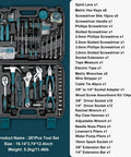 281 Piece All In One Home Tool Kit Portable Complete Basic Repair Set For DIYers And Pros Includes Socket Wrench Set