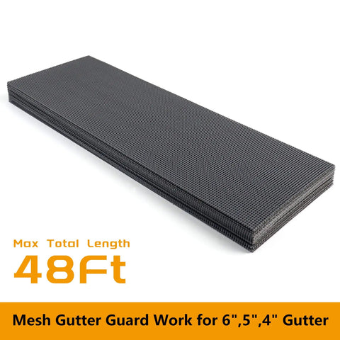 Universal Stainless Steel Micro Mesh Gutter Guard For 4 Inch 5 Inch And 6 Inch Gutters Leaf Protection To Stop Debris And Clogged Downspouts Easy Do It Yourself Install Heavy Duty Gutter Cover With 48 Feet Of Coverage Dark Grey