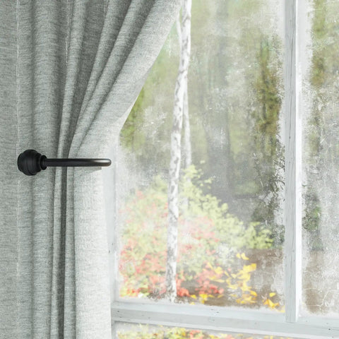 Premium Matte Black Curtain Holdbacks Set Of 2 Heavy Duty Wall Mounted Drapery Tieback Hooks Including Screws And Drywall Anchors For No Sweat Setup And Fresh Window Glow