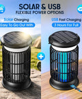 4-In-1 Solar Bug Zapper Outdoor, Rechargeable 6000mAh Mosquito Zapper, Cordless Electric Fly Zapper with solar panel and USB cable