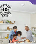 Top Shelf Rock Solid Hardwired Smoke And Carbon Monoxide Combo Detector Featuring Hella Fast Dual Sensing Tech mounted in kitchen.