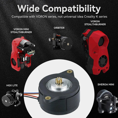 Amazon NEMA 14 pancake stepper motor, 36 mm, black housing with brass pinion gear for 3D printers
