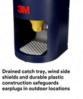 One Touch Pro Earplug Dispenser with drained catch tray and wind shields for outdoor jobsites and busy workplaces.