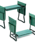 Heavy Duty Folding Kneeler Chair For Garden Work with tool bags, wide gardening bench, thick kneeling pad, portable stool for seniors.