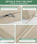 Outdoor Chair Cushions Set Of 4 Cozy Waterproof Backrest And Deep Seat Cushions For Patio Furniture Replacement With Removable Covers 24 By 24 Inch Cream details close-up