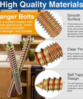 20 Pack Of 1/4-20 By 3 Inch Hanger Bolts In Rugged Carbon Steel showing clear threads and smooth surface for strong connections.
