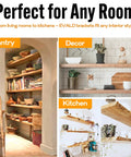 Pantry, decor, and kitchen shelves with Six Inch Titan Mount Floating Shelf Brackets Tough As Nails Heavy Duty Hidden Carbon Steel.