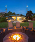 Outdoor Propane Tiki Torch 71 Inch Tall Long Burning Flame Portable Yard And Patio Lighting for Pathways Poolside Garden Deck