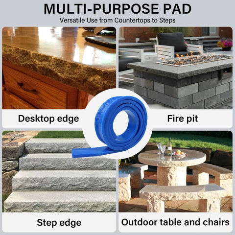 Flexible Stone Edge Form Liner For Concrete Countertops And More, Chiseled Rock Edge Mold For Countertops Steps Fireplaces, blue