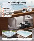 Workhorse 3Hp TwoSpeed Hot Tub Pump For Spas With Smooth 48Frame Build And Dual 1Point5 And 2Inch Ports At 230V For No Fuss Water Circulation And Peak Output mounted under spa.