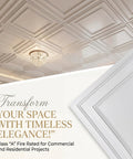 Economy PVC 2x2 Lay In Ceiling Tiles White Drop Ceiling Panels 10 Pieces for basements, showing stylish ceiling design