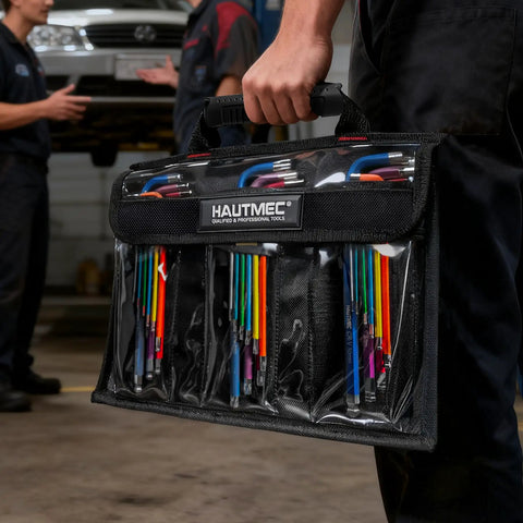 Do It All 27 Piece Ball End Hex Key Set With T Handle SAE Metric Allen Wrenches And Torx Keys, 60CR-V Steel Color Coded Storage Case