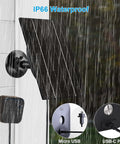 4W High Efficiency Solar Panel For Blink Outdoor Cameras, IP66 Waterproof, USB C And Micro USB Adapter, mounted in rain