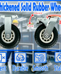 Five Inch Heavy Duty Casters Set Of Four Premium Swivel Rollers Built Tough As Nails Featuring Non Marking Rubber Wheels.