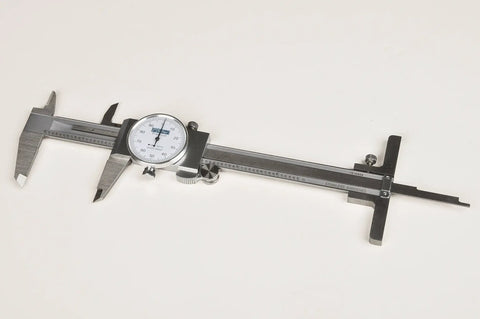 Pro Grade Machinist Dial Caliper And Depth Attachment Set 0 To 6 Inch Range With 0.001 Inch Precision Hardened Stainless Steel Anti Backlash Shockproof With Heavy Duty Spring Knurled Lock Screw For Secure Jaw Position White Finish