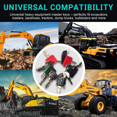 15 Piece Heavy Equipment Key Set Master Kit With Ignition And Operator Keys For Excavators Loaders Tractors Skid Steers