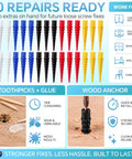 30 Piece Wood Anchor Repair Kit For Stripped Screw Holes Multicolor ABS Inserts For Tightening Loose Hinges Cabinets Drawers Shelves And Furniture DIY Fixes No Fuss Easy Install, 30 repair pieces