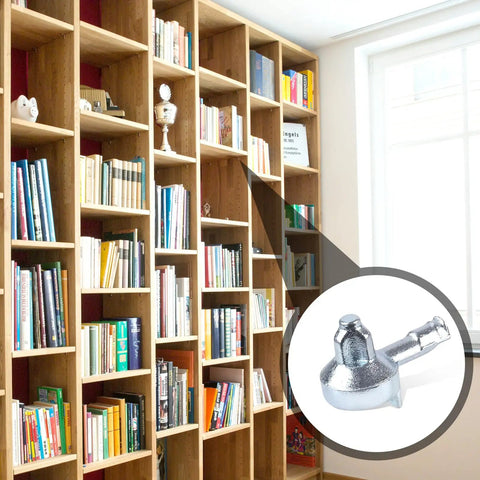 Legit Heavy Duty Zinc Alloy Shelf Pegs Replacement Pins for Classic Modular Bookshelves highlighted in bookshelf setting.
