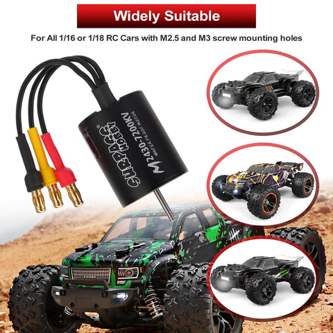 2430 7200KV Brushless Motor And 35A ESC Combo Waterproof Sensorless Power Pack For 1/16 And 1/14 RC Cars And Trucks on display